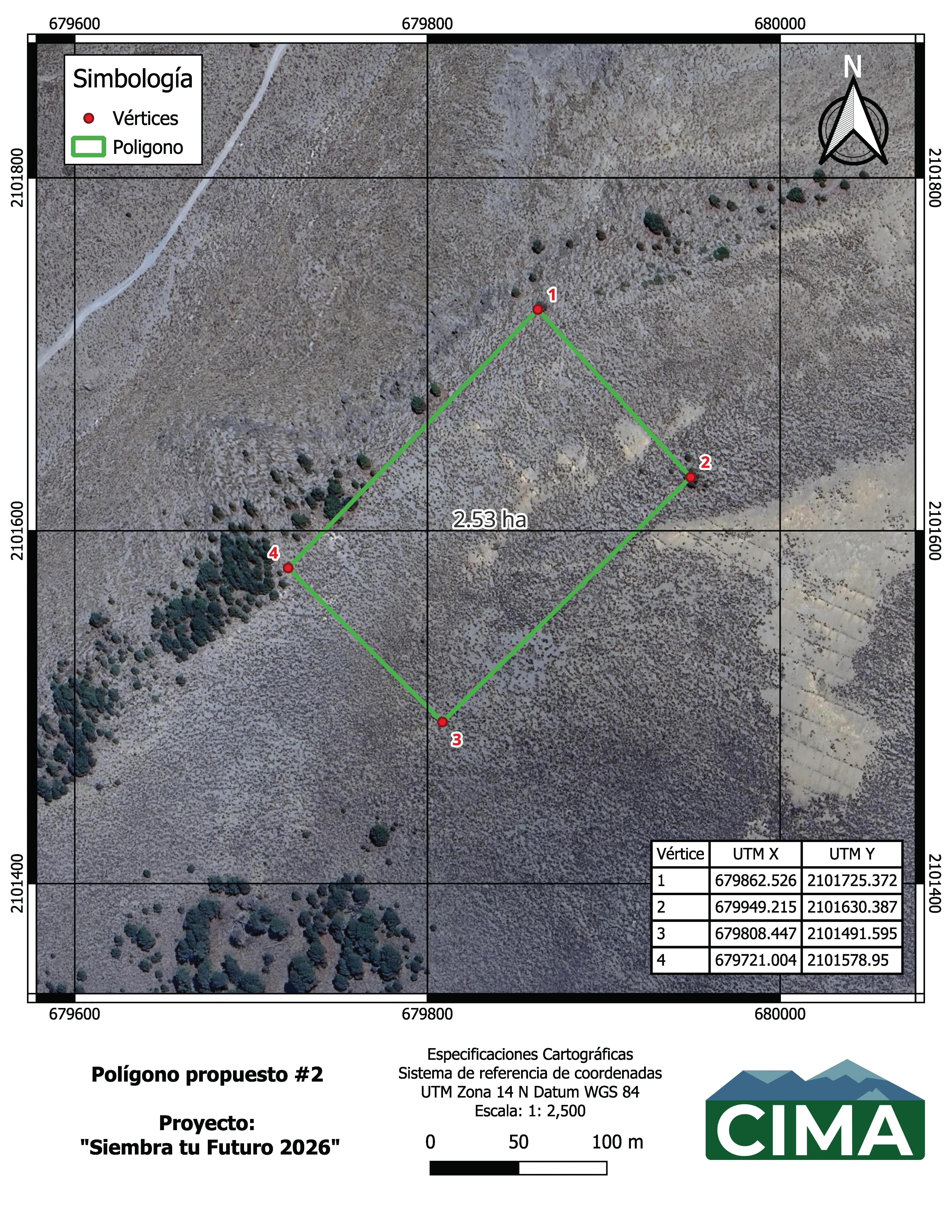 Mapa del predio a reforestar